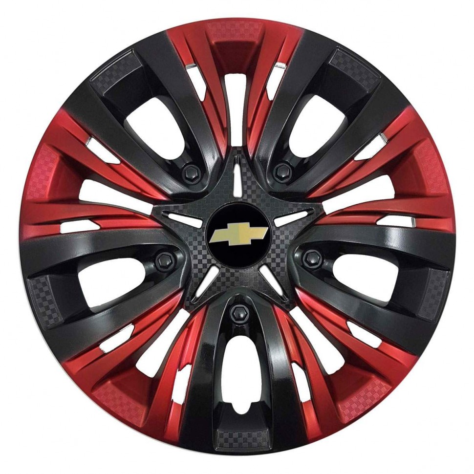 Купить колпаки на колеса Chevrolet Lion Carbon Red Mix 14 в Москве, продажа  в интернет-магазине